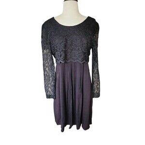 Scarlett Vintage 90s Whimsigoth Minidress Size 7 Black Lace Fairy Grunge Pleated